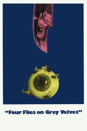 Vier Fliegen auf grauem Samt